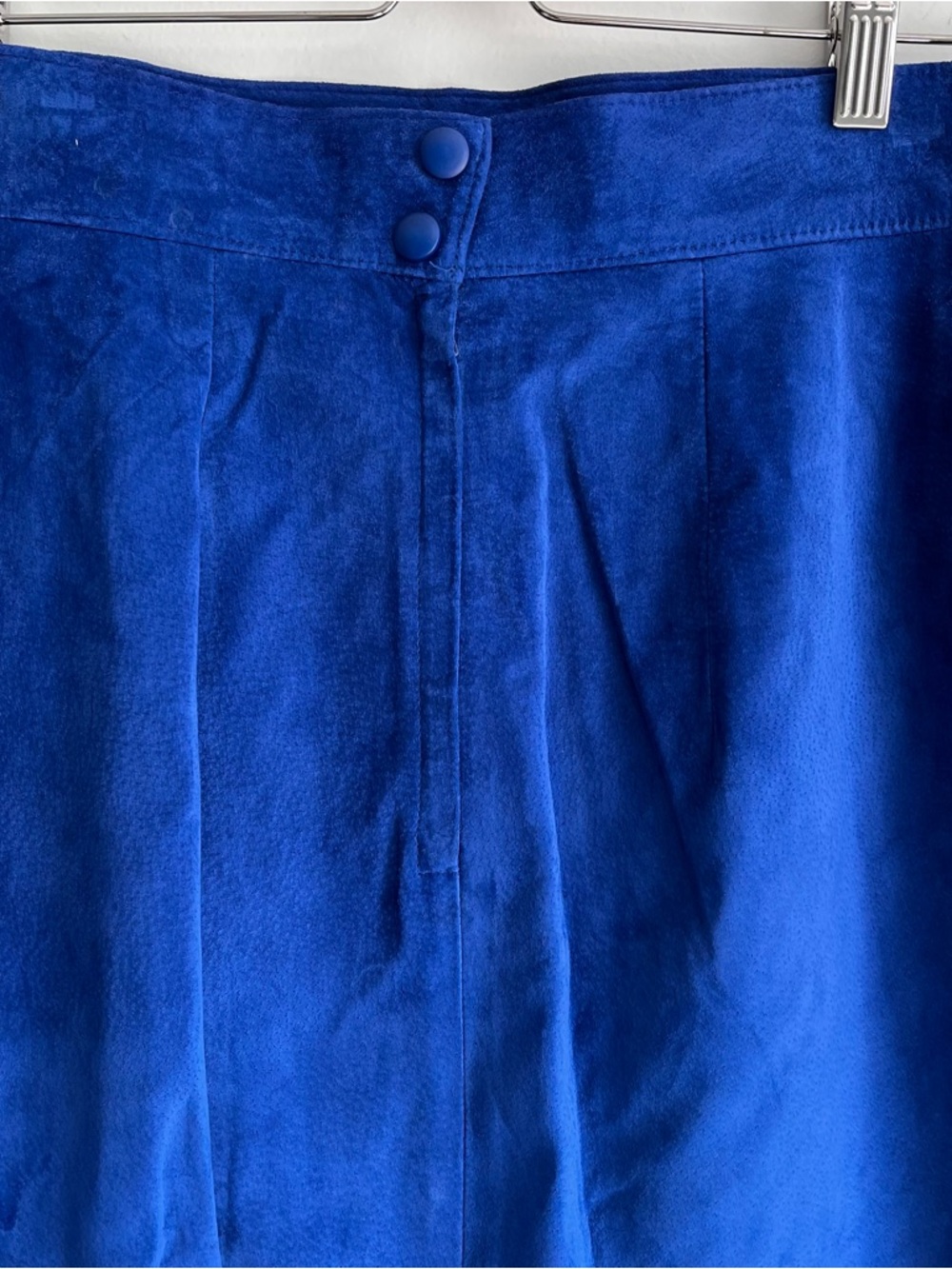 Danier Vintage Blue Suede Pencil Skirt - Picture 3 of 6